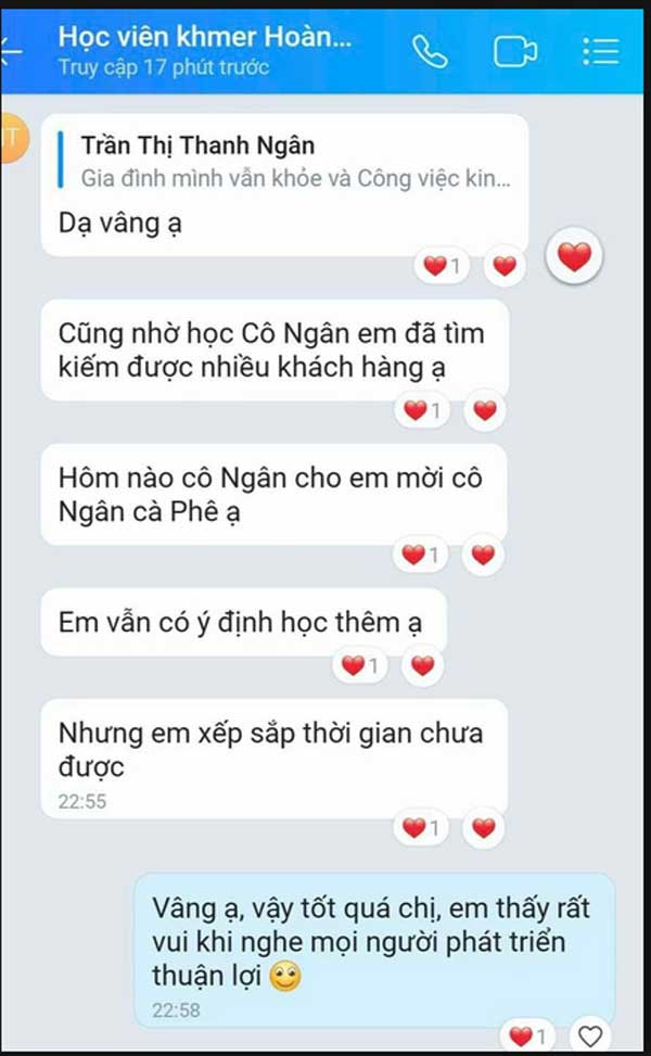 Thumbnail of Học viên bày tỏ lòng biết ơn đối với giáo viên